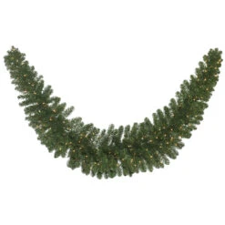 9 Foot Oregon Fir Artificial Christmas Swag Garland 150 DuraLit Incandescent Clear Mini Lights
