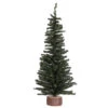 24 Inch Mini Pine Artificial Christmas Village Tree Wood Base Unlit -Winter Decor Hub c804024