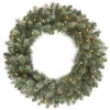 48 Inch Colorado Blue Wreath 200 DuraLit Clear Lights -Winter Decor Hub d124648