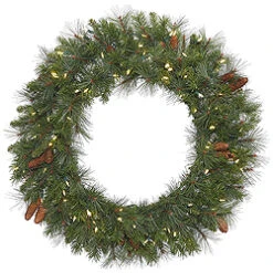 36 Inch Savannah Mixed Wreath 100 DuraLit Clear Lights