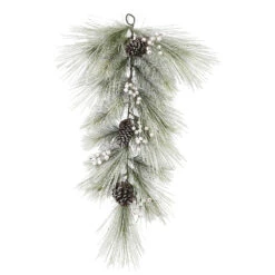 32 Inch Flocked Troy Artificial Christmas Teardrop Unlit