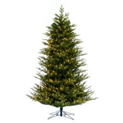 7.5 Foot North Shore Fraser Fir Artificial Christmas Tree DuraLit LED Warm White Mini Lights