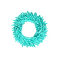 5 Foot Aqua Fir Artificial Christmas Wreath 200 Aqua Lights