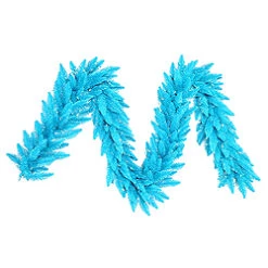 9 Foot Sky Blue Garland 100 Blue Lights
