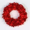 30 Inch Flocked Red Wreath 70 Red Lights -Winter Decor Hub k128131