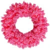 36 Inch Flocked Pink Artificial Christmas Wreath 100 Pink Lights -Winter Decor Hub k128837