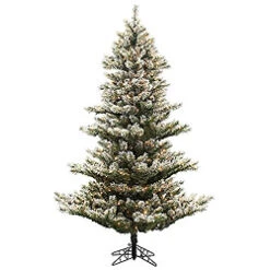 7.5 Foot Flocked Fairbanks Artificial Christmas Tree 700 DuraLit Clear Lights
