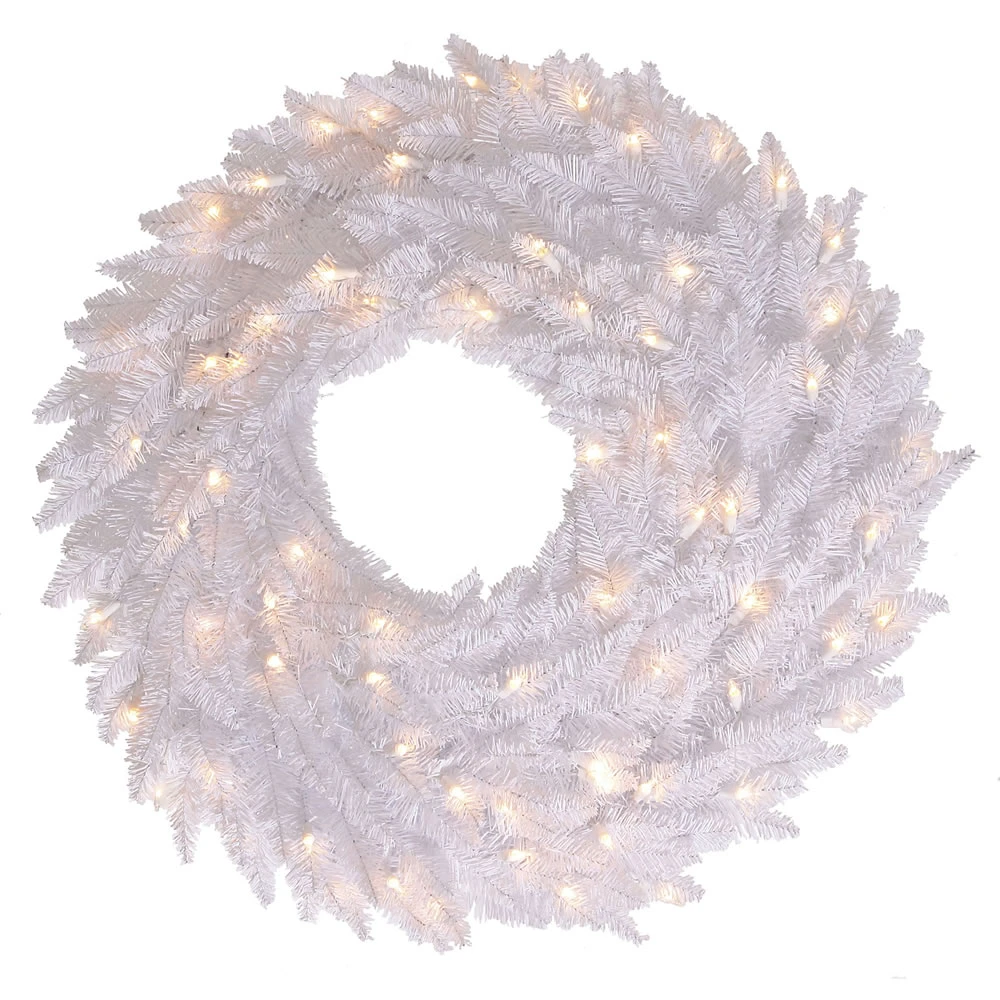 30 Inch White Fir Artificial Christmas Wreath With 100 DuraLit Incandescent Mini Clear Lights 3 30 Inch White Fir Artificial Christmas Wreath With 100 DuraLit Incandescent Mini Clear Lights