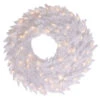 5 Foot White Fir Artificial Christmas Wreath With 200 LED M5 Italian Warm White Lights -Winter Decor Hub k160361led