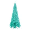 4.5 Foot Aqua Fir Slim Artificial Christmas Tree 200 DuraLit LED M5 Italian Aqua Mini Lights -Winter Decor Hub k1608