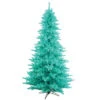6.5 Foot Aqua Fir Artificial Christmas Tree 600 DuraLit Incandescent Aqua Mini Lights -Winter Decor Hub k160966