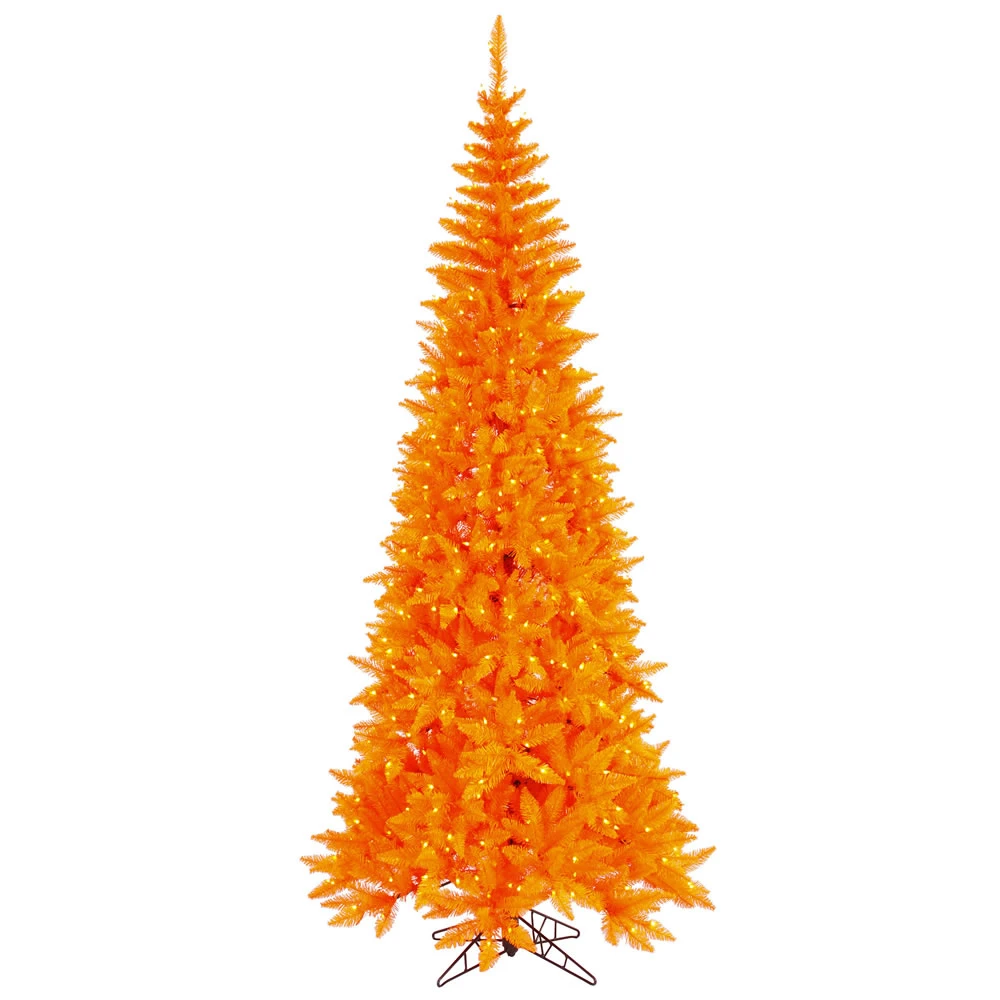10 Foot Orange Fir Slim Artificial Halloween Tree 900 DuraLit LED M5 Italian Orange Mini Lights 3 10 Foot Orange Fir Slim Artificial Halloween Tree 900 DuraLit LED M5 Italian Orange Mini Lights
