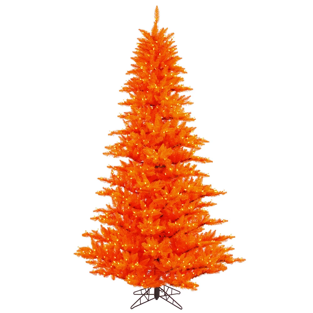 7.5 Foot Orange Fir Artificial Halloween Tree 750 DuraLit LED M5 Italian Orange Mini Lights 3 7.5 Foot Orange Fir Artificial Halloween Tree 750 DuraLit LED M5 Italian Orange Mini Lights
