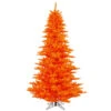 9 Foot Orange Fir Artificial Halloween Tree 1000 DuraLit LED M5 Italian Orange Mini Lights -Winter Decor Hub k162381led