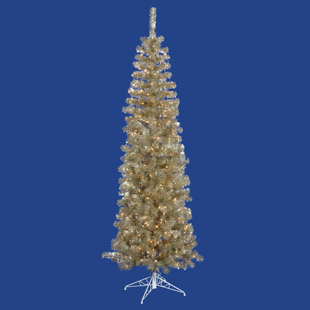 10 Foot Champagne Pencil Artificial Christmas Tree Unlit 3 10 Foot Champagne Pencil Artificial Christmas Tree Unlit