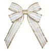 18 Inch Champagne Four Loop Fabric Indoor Outdoor Christmas Bow 2 18 Inch Champagne Four Loop Fabric Indoor Outdoor Christmas Bow -Winter Decor Hub l1315 1