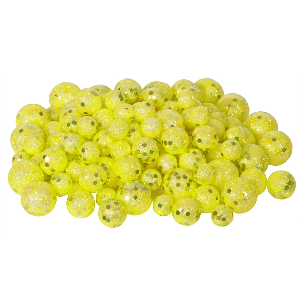 Yellow Glitter Sequin Styrofoam Ball Assorted Sizes 3 Yellow Glitter Sequin Styrofoam Ball Assorted Sizes