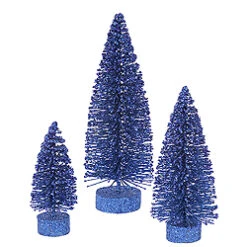 9 Inch Blue Oval Tree 3 Per Set