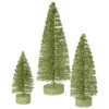 Lime Green Glitter Oval Pine Artificial Christmas Village Tree Small