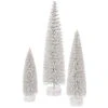 20 Inch Snow White Oval Tree 3 Per Set -Winter Decor Hub l137501