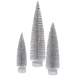 20 Inch Silver Oval Tree 3 Per Set