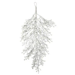 33 Inch White Berry Artificial Christmas Teardrop Unlit