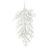 33 Inch White Glitter Berry Artificial Christmas Teardrop Unlit -Winter Decor Hub l176233