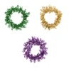 33 Inch Glitter Berry Artificial Mardi Gras Wreath Unlit -Winter Decor Hub l1807mg