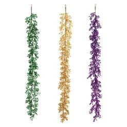 6 Foot Glitter Berry Artificial Mardi Gras Garland Unlit