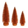 Orange Glitter Oval Pine Artificial Christmas Village Tree Medium -Winter Decor Hub ls190718