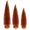 Orange Glitter Oval Pine Artificial Christmas Village Tree Large 2 Orange Glitter Oval Pine Artificial Christmas Village Tree Large -Winter Decor Hub ls191218