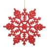 4 Inch Red Glitter Snowflake Christmas Ornament 2 Per Set4 -Winter Decor Hub m101403