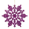 4 Inch Purple Glitter Snowflake Christmas Ornament 2 Per Set4 -Winter Decor Hub m101406