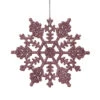 4 Inch Pink Glitter Snowflake Christmas Ornament 2 Per Set4 -Winter Decor Hub m101409