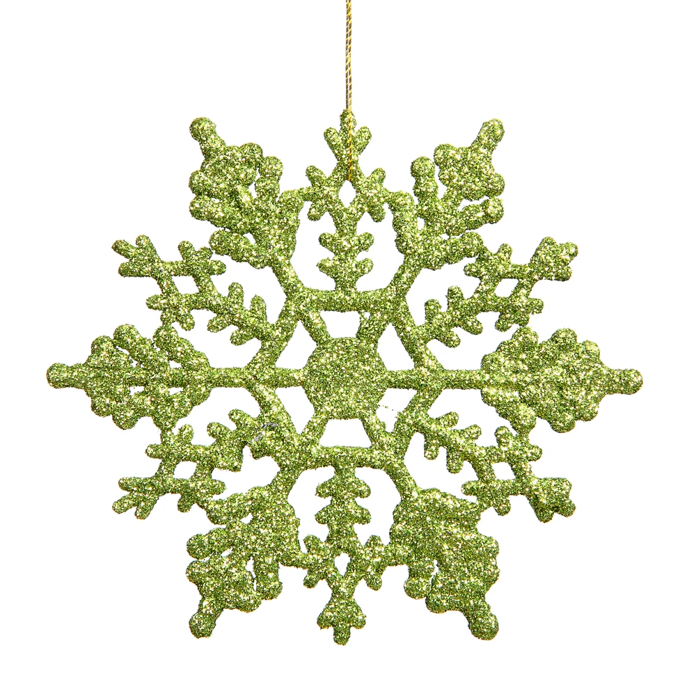 4 Inch Lime Glitter Snowflake Christmas Ornament 2 Per Set4 3 4 Inch Lime Glitter Snowflake Christmas Ornament 2 Per Set4