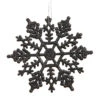 4 Inch Jet Black Glitter Snowflake Christmas Ornament 2 Per Set4 1 4 Inch Jet Black Glitter Snowflake Christmas Ornament 2 Per Set4 -Winter Decor Hub m101417