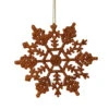 4 Inch Burnish Orange Glitter Snowflake Christmas Ornament 2 Per Set4 -Winter Decor Hub m101418