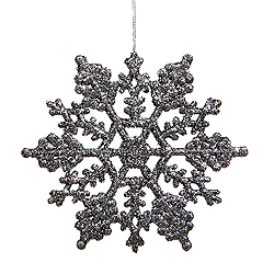 4 Inch Pewter Glitter Snowflake Christmas Ornament 2 Per Set4 3 4 Inch Pewter Glitter Snowflake Christmas Ornament 2 Per Set4