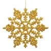 4 Inch Antique Gold Glitter Snowflake Christmas Ornament 2 Per Set4 -Winter Decor Hub m101430