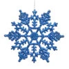 6.25 Inch Blue Glitter Snowflake Christmas Ornament 12 Per Set