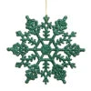 6.25 Inch Green Glitter Snowflake Christmas Ornament 12 Per Set 2 6.25 Inch Green Glitter Snowflake Christmas Ornament 12 Per Set -Winter Decor Hub m101504