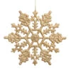 6.25 Inch Gold Glitter Snowflake Christmas Ornament 12 Per Set