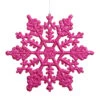 6.25 Inch Magenta Glitter Snowflake Christmas Ornament 12 Per Set -Winter Decor Hub m101510