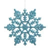 6.25 Inch Turquoise Glitter Snowflake Christmas Ornament 12 Per Set -Winter Decor Hub m101512