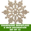 8 Inch Champagne Glitter Snowflake 12 Per Set 1 8 Inch Champagne Glitter Snowflake 12 Per Set -Winter Decor Hub m101611
