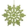 8 Inch Lime Glitter Snowflake Ornament 12 Per Set -Winter Decor Hub m101613