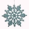8 Inch Baby Blue Glitter Snowflake Ornament 12 Per Set -Winter Decor Hub m101632