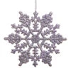 8 Inch Lavender Glitter Snowflake Ornament 12 Per Set -Winter Decor Hub m101636