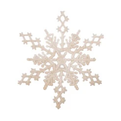 8 Inch Ivory Glitter Snowflake Christmas Ornament 12 Per Set