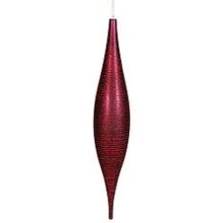 22 Inch Red Matte Glitter Skinny Drop Ornament